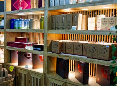 A room filled with lots of shelves filled with boxes